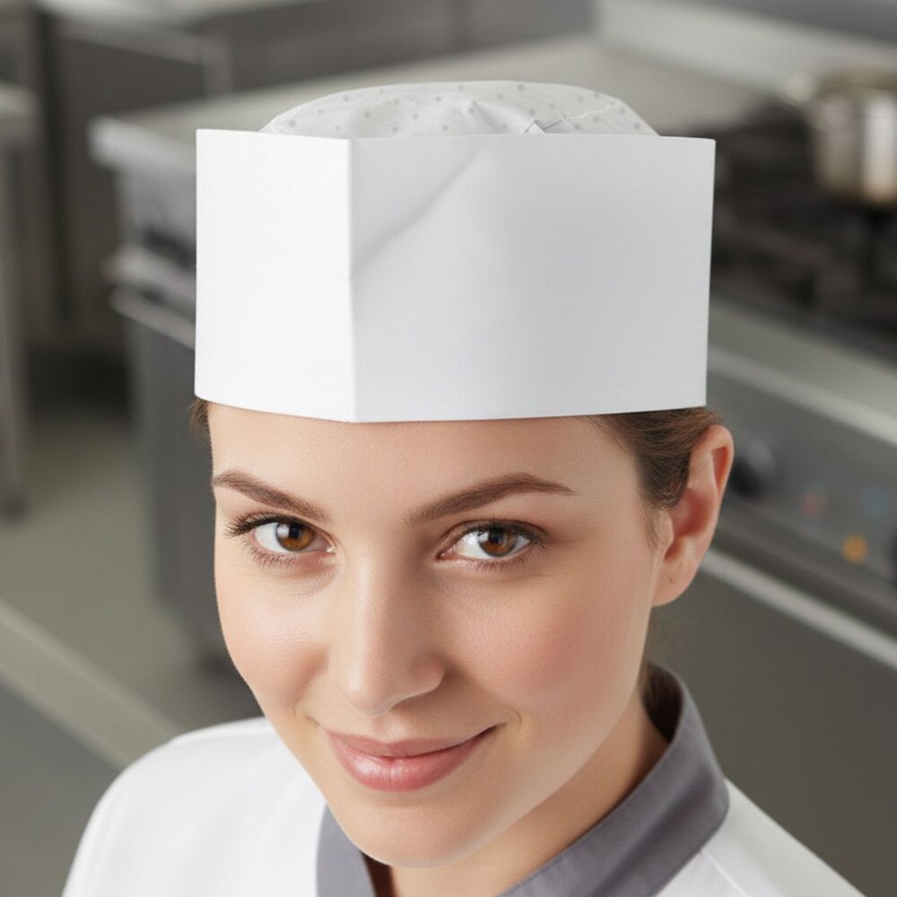 Winco Disposable White Paper Chef's Hat 50pc NEW Cooking Holidays Funny Gag